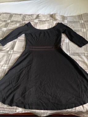 Lulu's Black Off-the-Shoulder Fit & Flare Dress